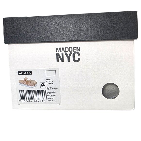 Madden NYC Flatform Sandals Adjustable Buckle Straps Women’s Size 8.5-11 Raffia - Picture 9 of 11